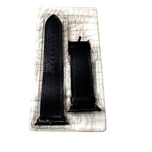Genuine Leather 45mm/44mm  Watch Band For Apple Watch Black